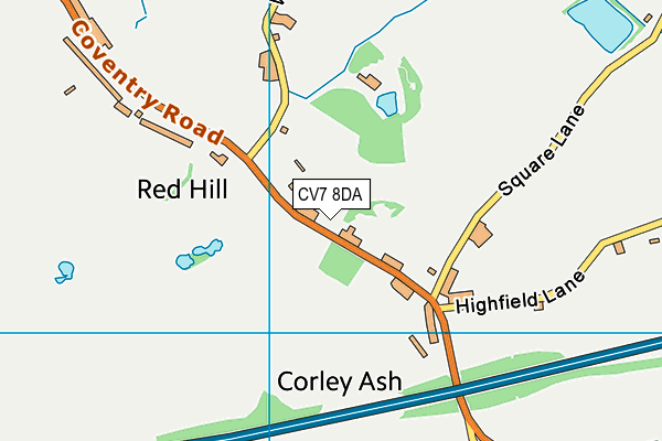 CV7 8DA map - OS VectorMap District (Ordnance Survey)
