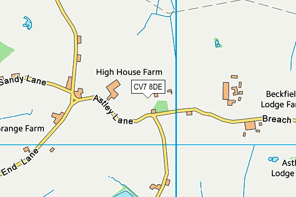 CV7 8DE map - OS VectorMap District (Ordnance Survey)