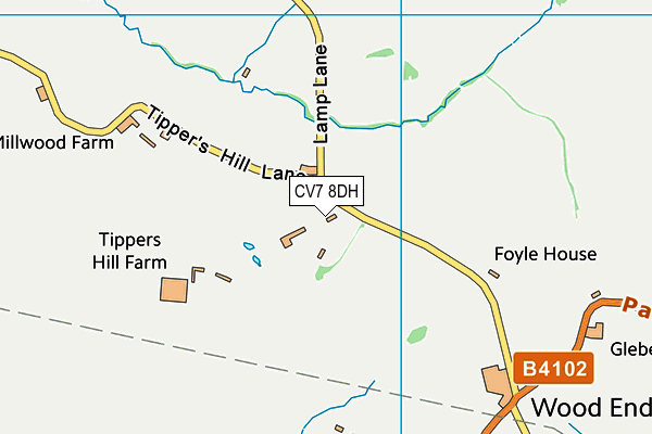 CV7 8DH map - OS VectorMap District (Ordnance Survey)