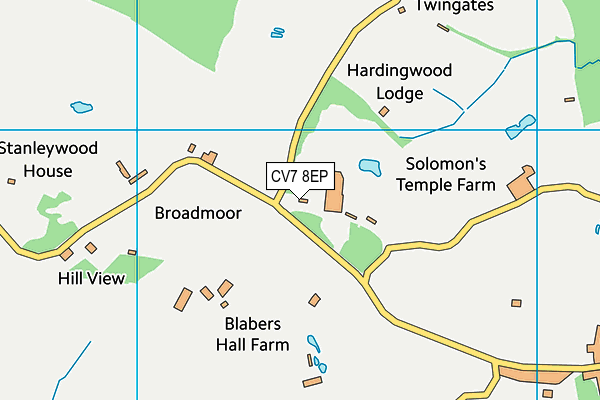 CV7 8EP map - OS VectorMap District (Ordnance Survey)