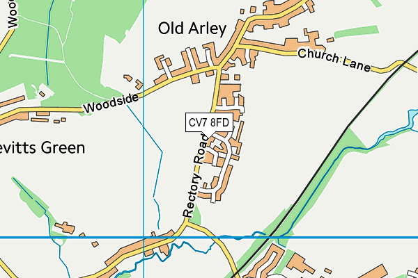 CV7 8FD map - OS VectorMap District (Ordnance Survey)
