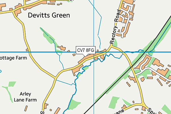 CV7 8FG map - OS VectorMap District (Ordnance Survey)