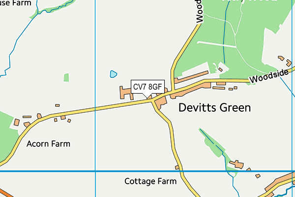 CV7 8GF map - OS VectorMap District (Ordnance Survey)