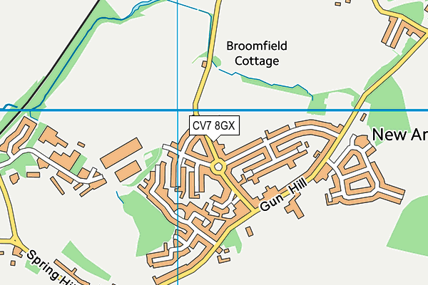 CV7 8GX map - OS VectorMap District (Ordnance Survey)