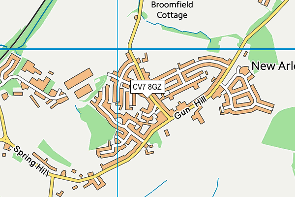 CV7 8GZ map - OS VectorMap District (Ordnance Survey)