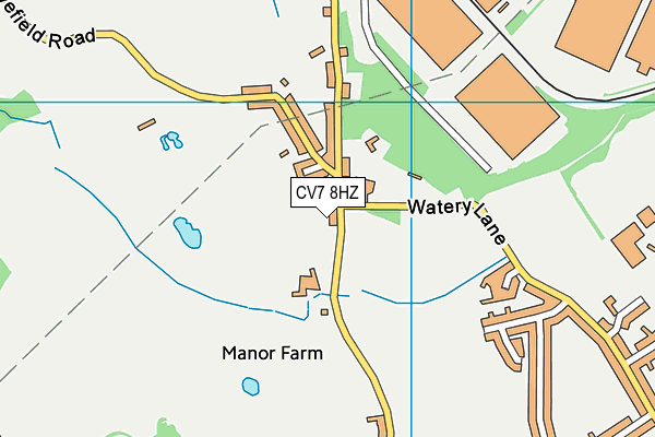 CV7 8HZ map - OS VectorMap District (Ordnance Survey)