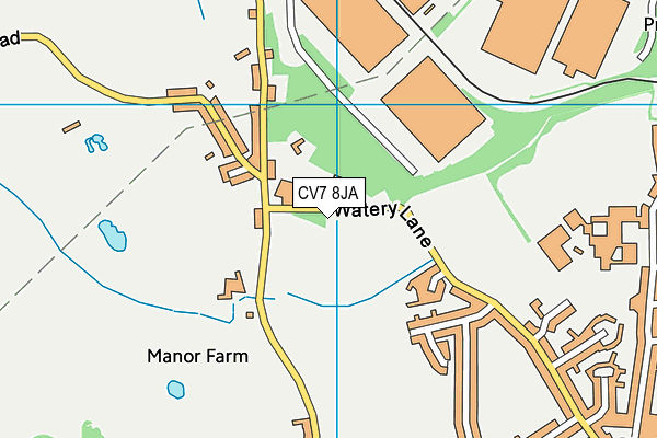 CV7 8JA map - OS VectorMap District (Ordnance Survey)