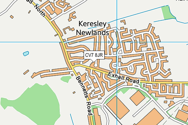 CV7 8JR map - OS VectorMap District (Ordnance Survey)