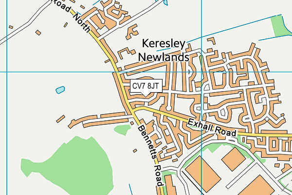 CV7 8JT map - OS VectorMap District (Ordnance Survey)