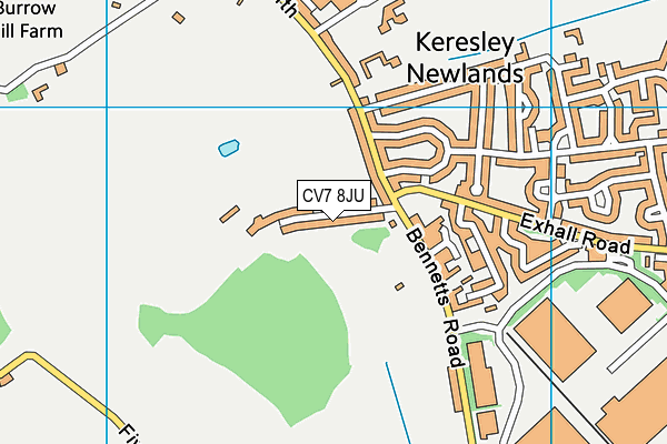 CV7 8JU map - OS VectorMap District (Ordnance Survey)