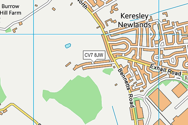 CV7 8JW map - OS VectorMap District (Ordnance Survey)