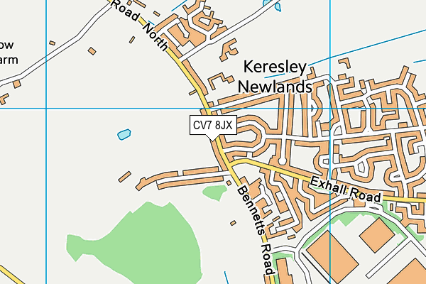 CV7 8JX map - OS VectorMap District (Ordnance Survey)