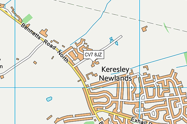 CV7 8JZ map - OS VectorMap District (Ordnance Survey)