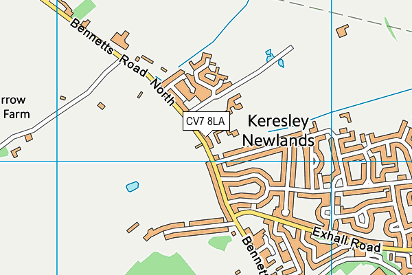 CV7 8LA map - OS VectorMap District (Ordnance Survey)