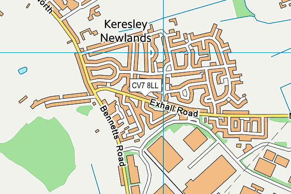 CV7 8LL map - OS VectorMap District (Ordnance Survey)