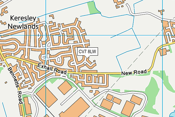 CV7 8LW map - OS VectorMap District (Ordnance Survey)