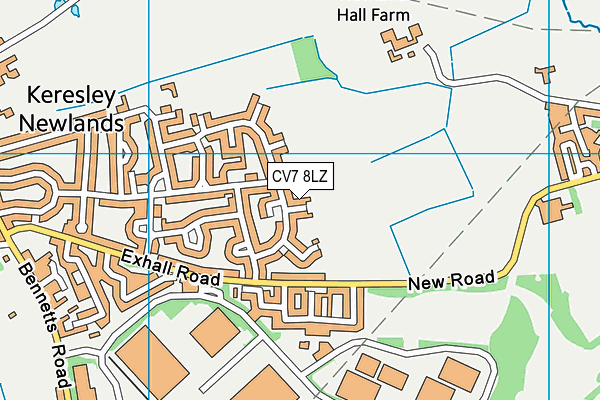 CV7 8LZ map - OS VectorMap District (Ordnance Survey)