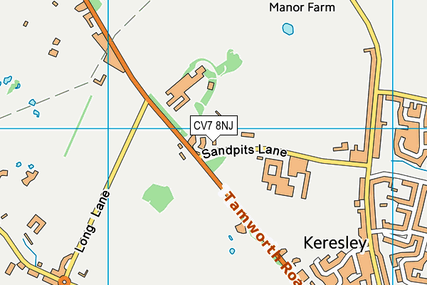 CV7 8NJ map - OS VectorMap District (Ordnance Survey)