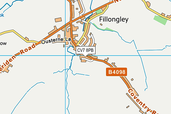 CV7 8PB map - OS VectorMap District (Ordnance Survey)