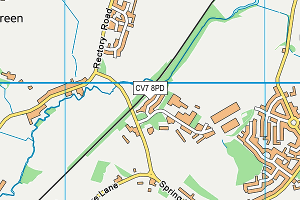 CV7 8PD map - OS VectorMap District (Ordnance Survey)