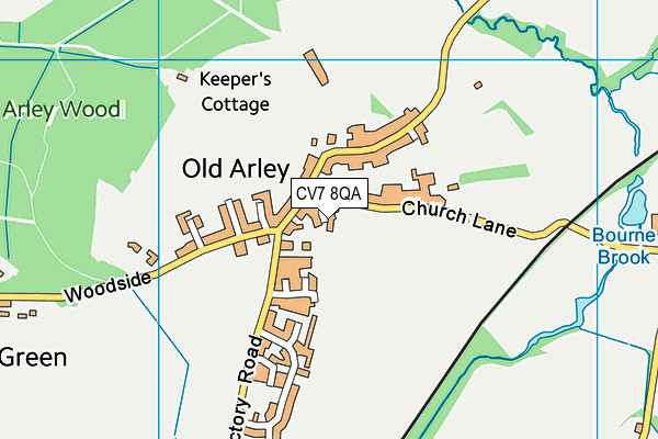 CV7 8QA map - OS VectorMap District (Ordnance Survey)