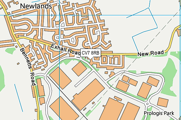CV7 8RB map - OS VectorMap District (Ordnance Survey)