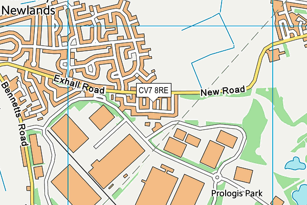 CV7 8RE map - OS VectorMap District (Ordnance Survey)