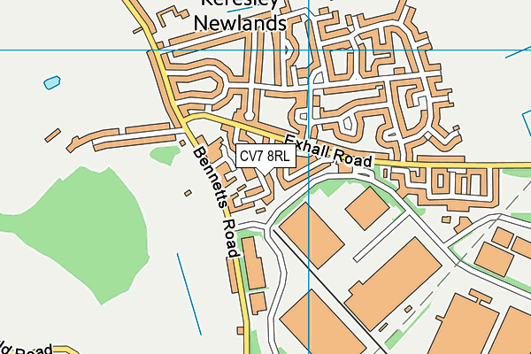 CV7 8RL map - OS VectorMap District (Ordnance Survey)