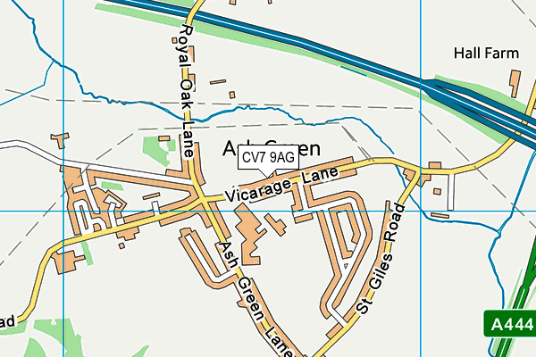 CV7 9AG map - OS VectorMap District (Ordnance Survey)