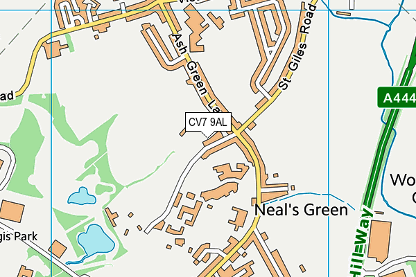 CV7 9AL map - OS VectorMap District (Ordnance Survey)