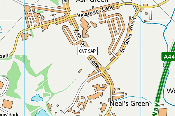 CV7 9AP map - OS VectorMap District (Ordnance Survey)
