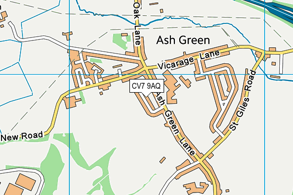 CV7 9AQ map - OS VectorMap District (Ordnance Survey)
