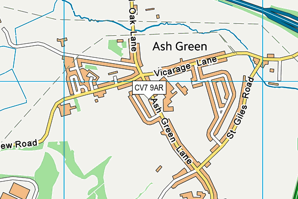 CV7 9AR map - OS VectorMap District (Ordnance Survey)