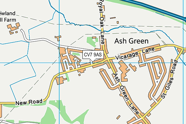 CV7 9AS map - OS VectorMap District (Ordnance Survey)