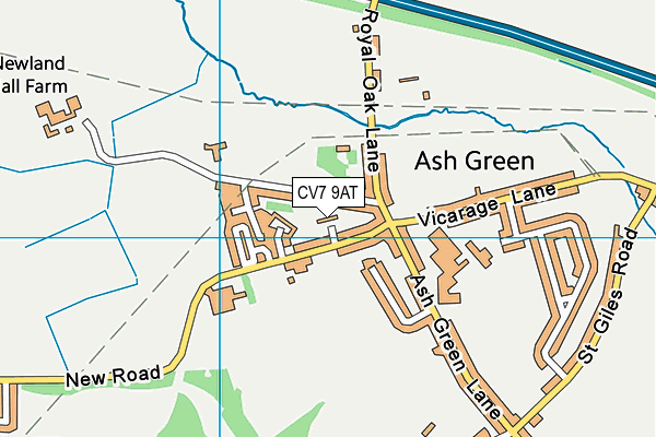 CV7 9AT map - OS VectorMap District (Ordnance Survey)
