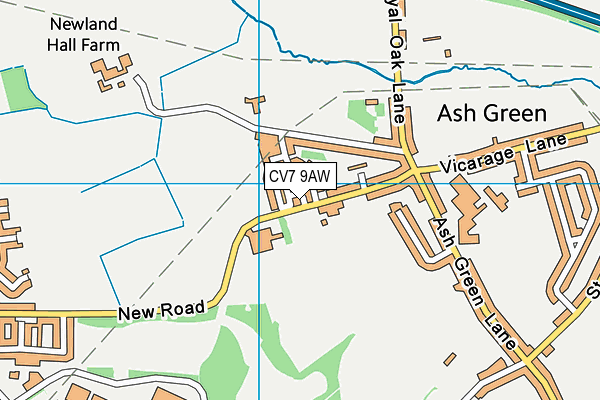 CV7 9AW map - OS VectorMap District (Ordnance Survey)