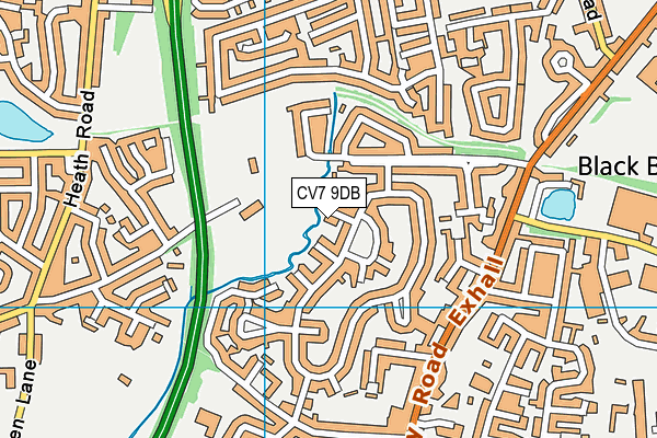 CV7 9DB map - OS VectorMap District (Ordnance Survey)