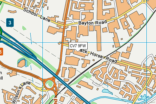 CV7 9FW map - OS VectorMap District (Ordnance Survey)