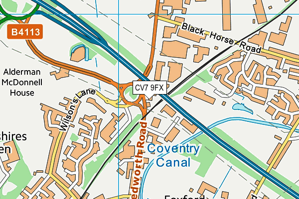 CV7 9FX map - OS VectorMap District (Ordnance Survey)