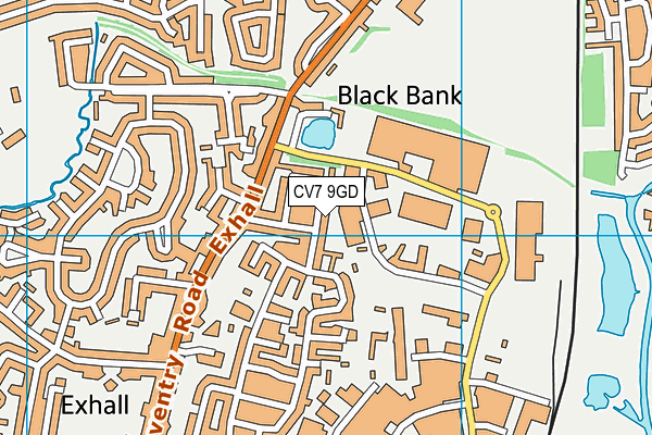 CV7 9GD map - OS VectorMap District (Ordnance Survey)