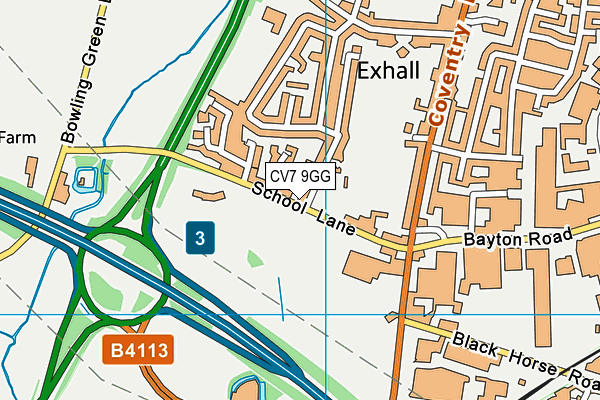 CV7 9GG map - OS VectorMap District (Ordnance Survey)