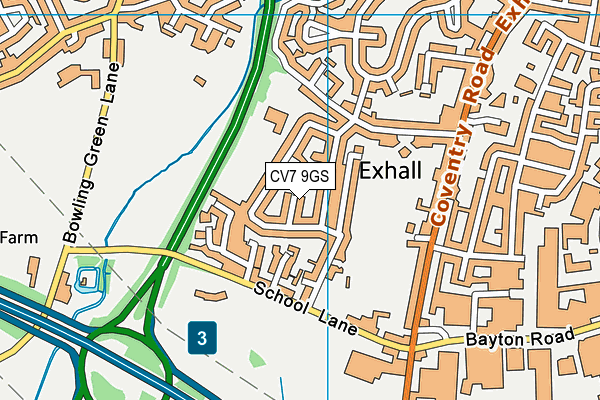 CV7 9GS map - OS VectorMap District (Ordnance Survey)