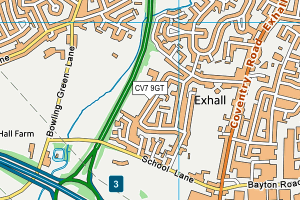 CV7 9GT map - OS VectorMap District (Ordnance Survey)