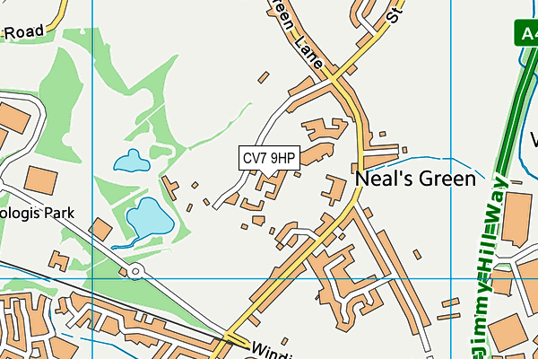 Blackberry Lane map (CV7 9HP) - OS VectorMap District (Ordnance Survey)