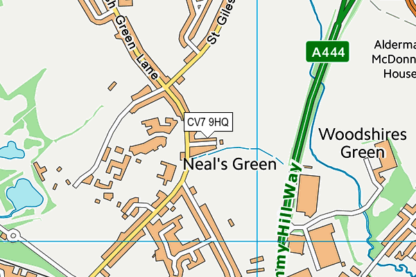 CV7 9HQ map - OS VectorMap District (Ordnance Survey)