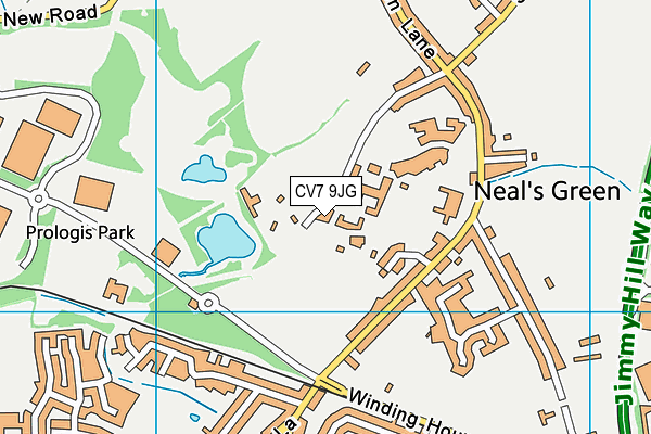 CV7 9JG map - OS VectorMap District (Ordnance Survey)