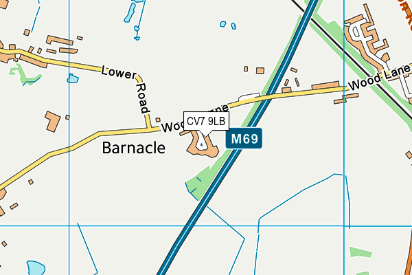 CV7 9LB map - OS VectorMap District (Ordnance Survey)