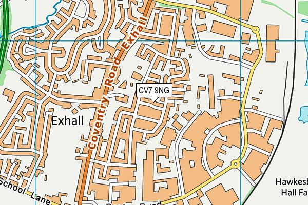 CV7 9NG map - OS VectorMap District (Ordnance Survey)