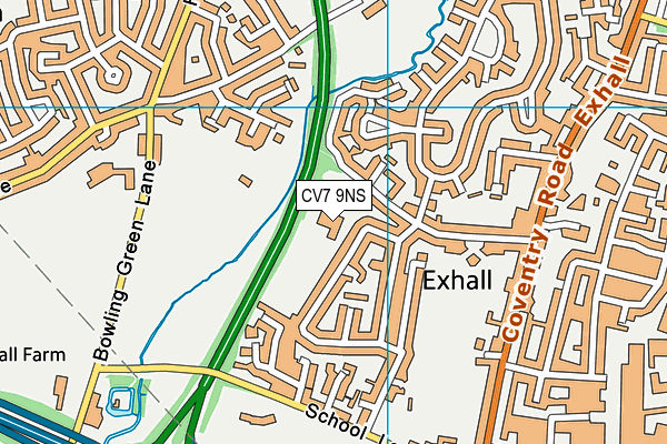 Exhall Junior School map (CV7 9NS) - OS VectorMap District (Ordnance Survey)
