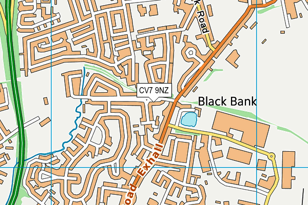 CV7 9NZ map - OS VectorMap District (Ordnance Survey)